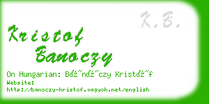 kristof banoczy business card